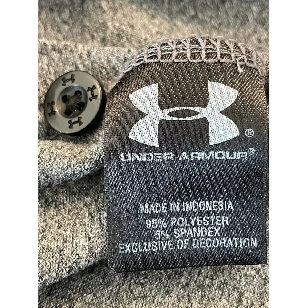 Under Armour loose fit heat gear SM Gray and Blue striped polo - Picture 4 of 8